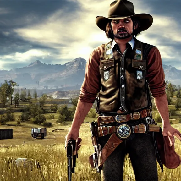 Image similar to john marston playing pc games