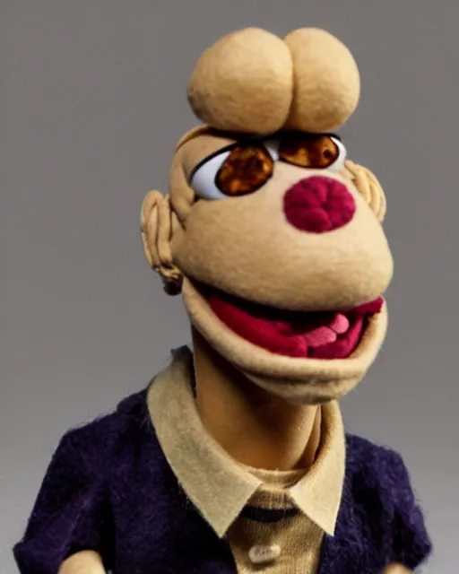 Image similar to vecna as a muppet. highly detailed felt. hyper real photo. 4 k.