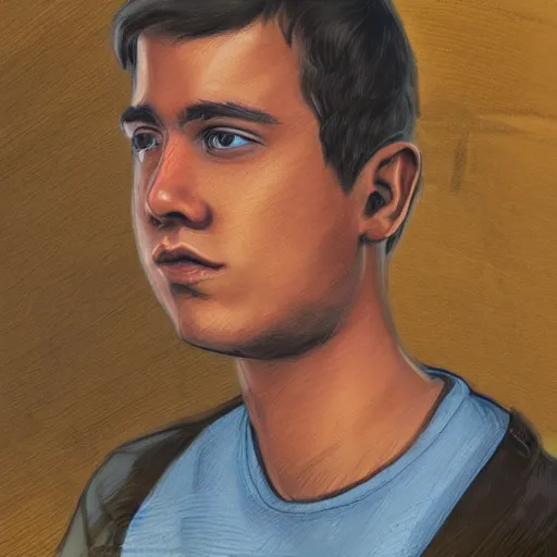 Prompt: a head - on highly detailed matte illustration of a jaded 2 0 - something engineering student, by laurie greasly