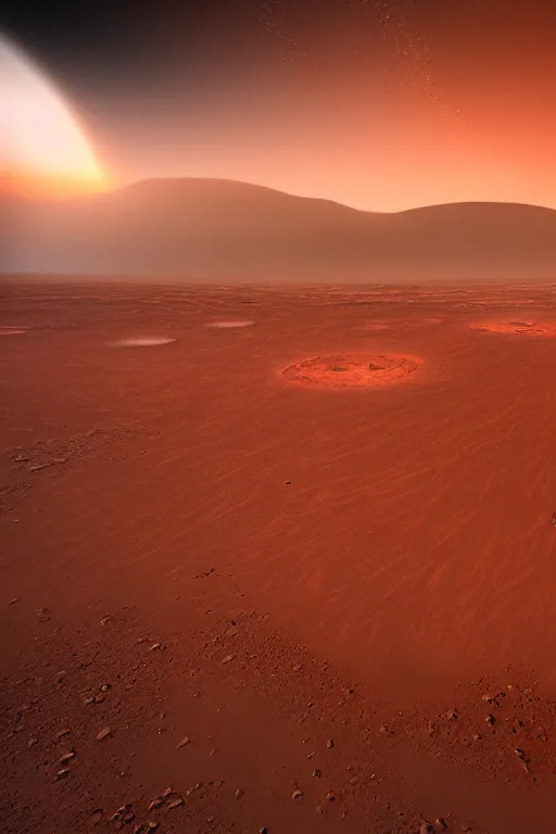 Prompt: a landscape on mars by marc adamus