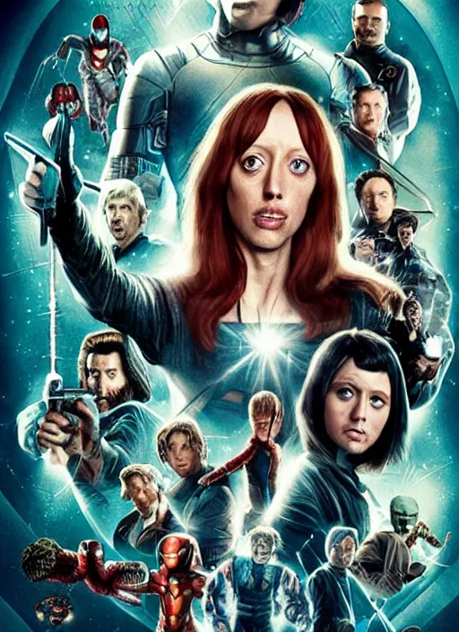 Image similar to shelley duvall in the marvel cinematic universe, official poster artwork, movie poster, highly detailed