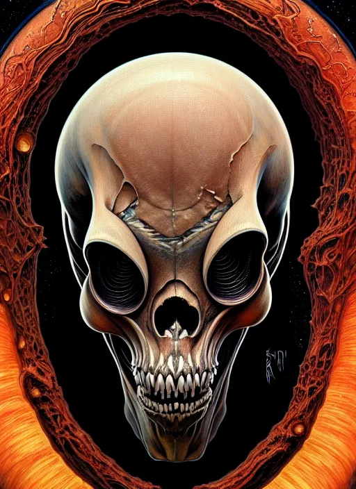 Prompt: symmetry!! portrait of grotesque and gruesome alien skull, cosmic horror, lovecraftian horror, intricate, horror!! highly detailed, digital painting, artstation, giger concept art, smooth, sharp focus, illustration, art by artgerm and greg rutkowski and alphonse mucha and junji ito, 8 k