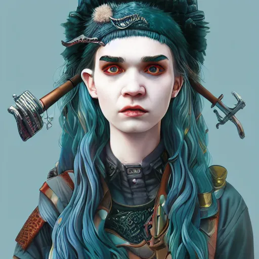 Image similar to [ grimes ]!!, trending on cgsociety, contest winner, award winning, illustrated by rajmund kanelba, polycount, d & d, tarot, detailed digital art, storybook illustration