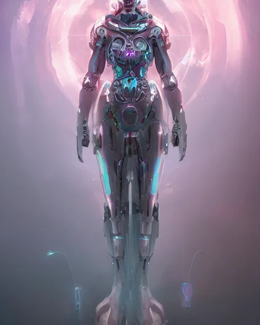 Image similar to benevolent android necromancer, aura of light, artificial intelligence, scifi, futuristic, highly detailed, trending on artstation, lee ji - eun, advanced technology, art by vitaly bulgarov