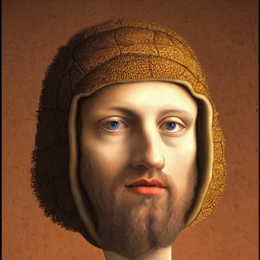 Prompt: a character portrait, by Quirizio di Giovanni da Murano, behance, romanesque, da vinci, detailed painting, academic art