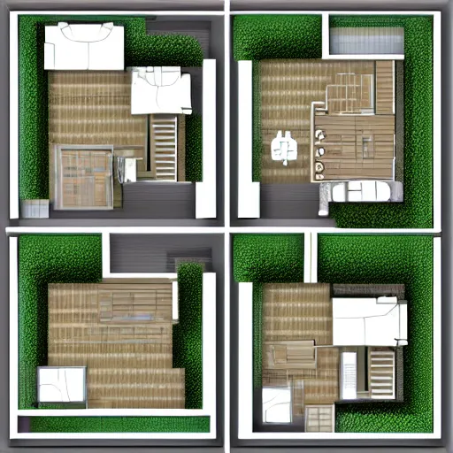 Prompt: 2D image of a house set against a 3D grid
