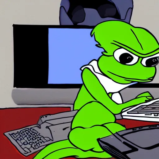 pepe destroying computers | Stable Diffusion | OpenArt