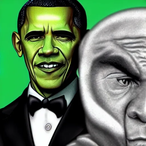 Image similar to Obama as the hulk