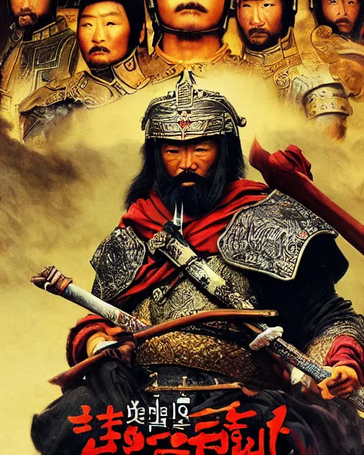 Prompt: Movie poster of Admiral Yi, Highly Detailed, Dramatic, A master piece of storytelling, wide angle, cinematic shot, highly detailed, cinematic lighting, by frank frazetta + ilya repin , 8k, hd, high resolution print