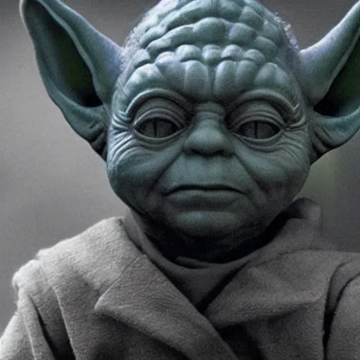 Prompt: Brian Cranston as yoda, photographic, greyscale