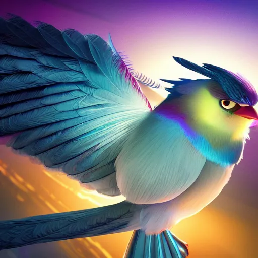 Prompt: a bird wing electricity, furry, soft, concept art, sharp focus, intricate details, highly detailed, photorealistic, disney pixar, octane render, iridescent, anime, 8 k