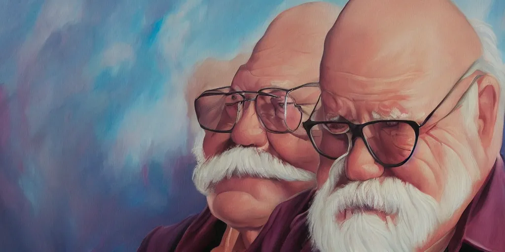 Prompt: wilford brimley staring intently into your soul diabeetus high fidelity painting high resolution trending on artstation