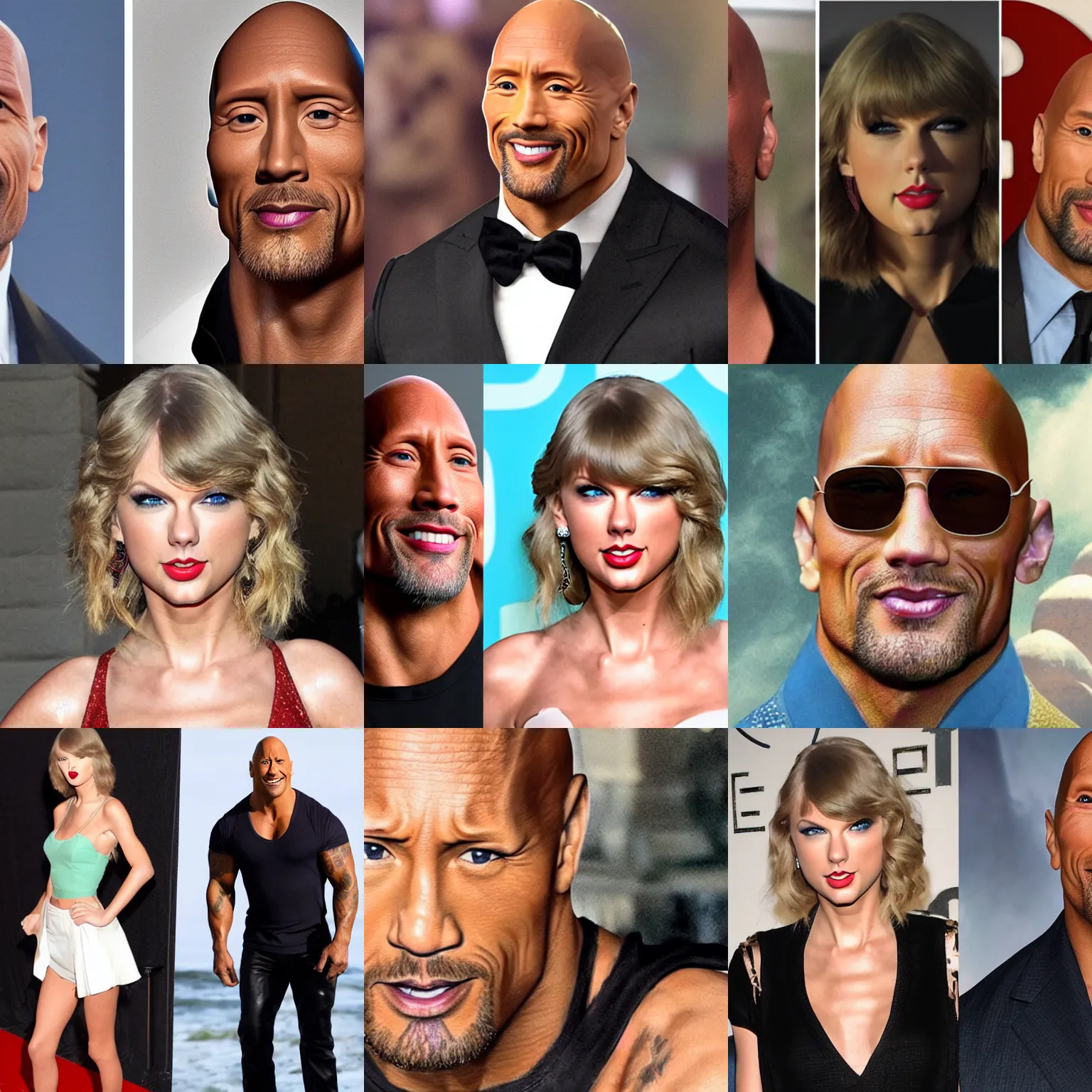 Prompt: Taylor Swift combined with Dwayne Johnson