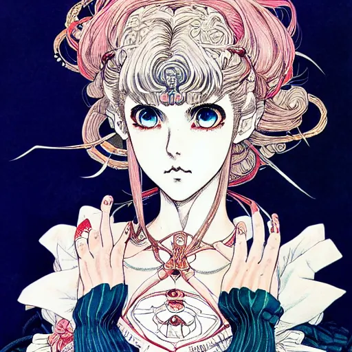 Prompt: prompt: Portrait painted in Sailor Moon style drawn by Vania Zouravliov and Takato Yamamoto, inspired by Fables, intricate acrylic gouache painting, high detail, sharp high detail, manga and anime 2000