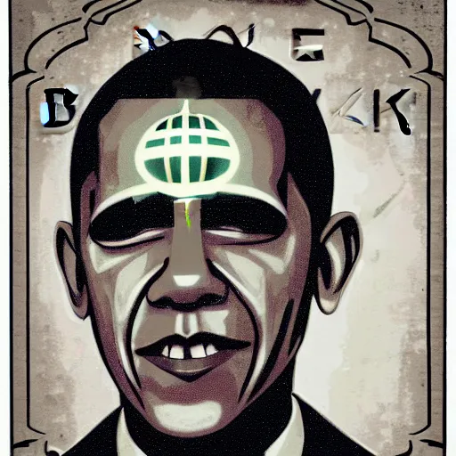 Prompt: barack obama in bioshock