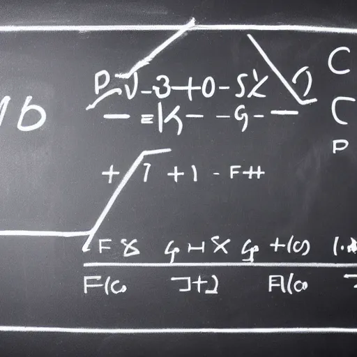 Image similar to physics equations written in chalk on a blackboard