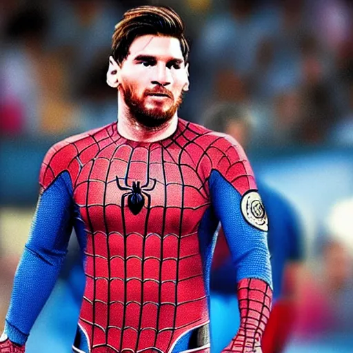 Prompt: Leonel Messi as spiderman