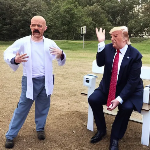 Image similar to walter white with donald trump