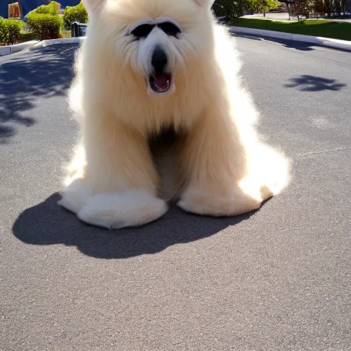 Image similar to LAS VEGAS, NV JUNE 7 2024: Fluffy gigantic adorable creature demands a hug.