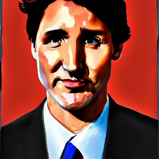 Prompt: portrait of justin trudeau by greg ruthkowski