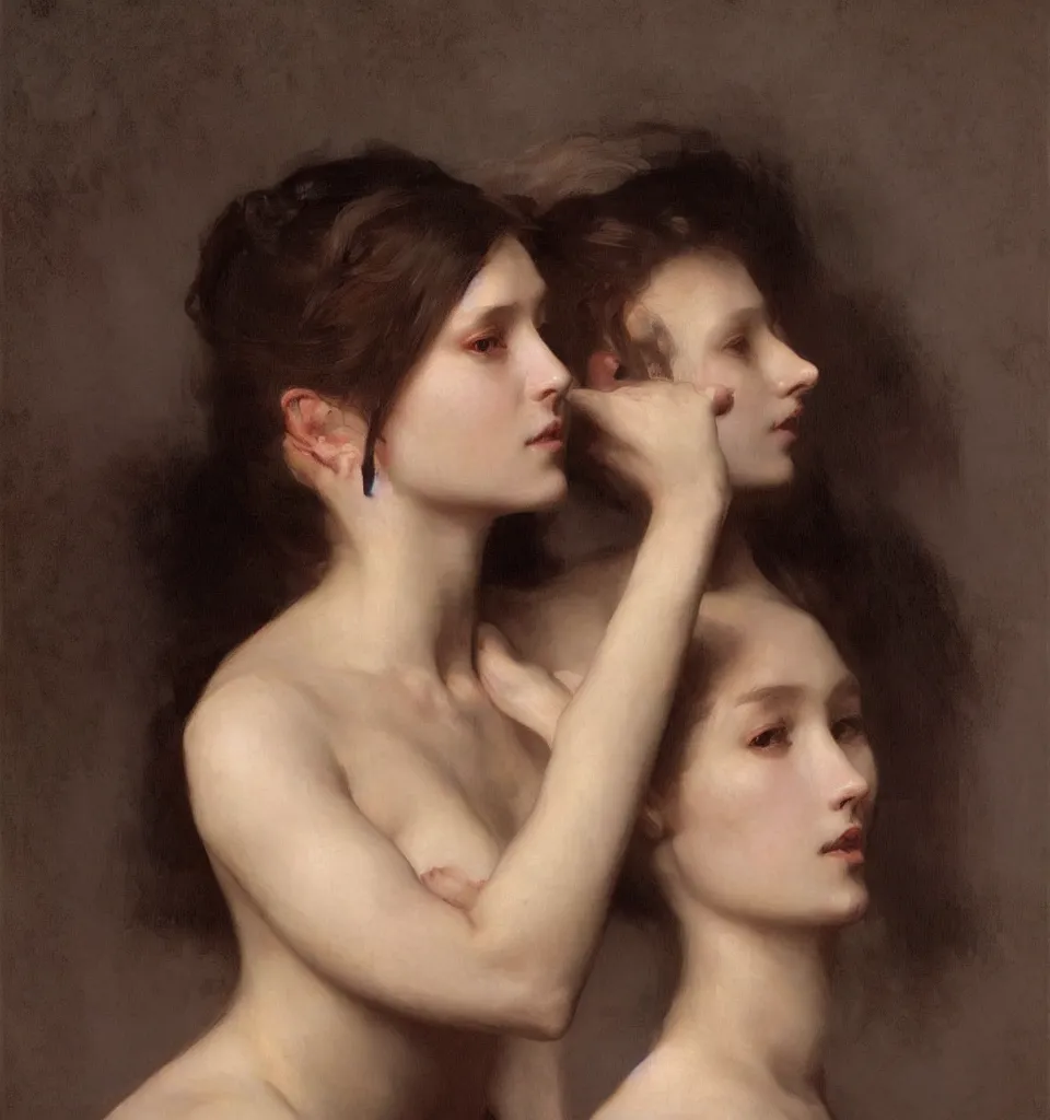 Image similar to splendid tzarina portrait painting, bouguereau, ingres, greg rutkowski, zen chin