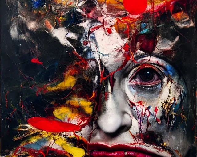 Prompt: portrait, of a form of madness, elegant, a brutalist designed, rich deep vivid colours, brush strokes!, painted by francis bacon, michal mraz, adrian ghenie, nicola samori, james jean!!! and petra cortright, part by gerhard richter, part by takato yamamoto. 8 k masterpiece.