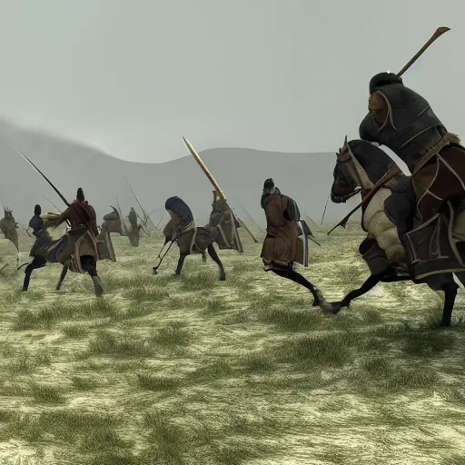 Image similar to mount & blade matte painting 4 k battle scene