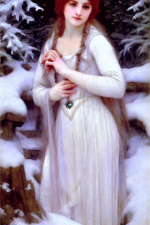 Image similar to snow queen, painting by rossetti bouguereau, detailed art, artstation