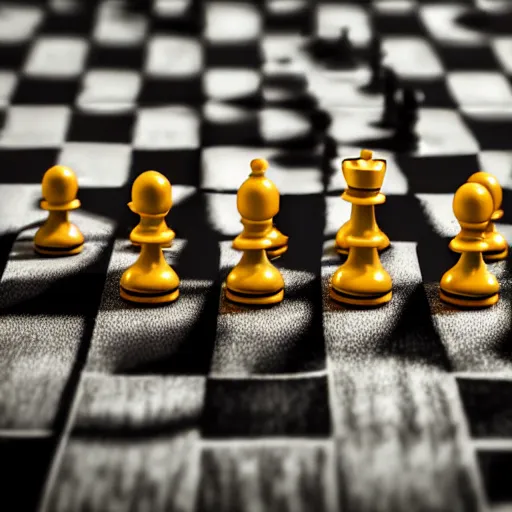 Image similar to an award winning photograph of a chess board