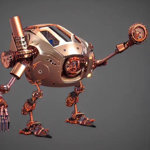 Prompt: a robotic steampunk turkey, high quality blender render, trending on artstation, hd