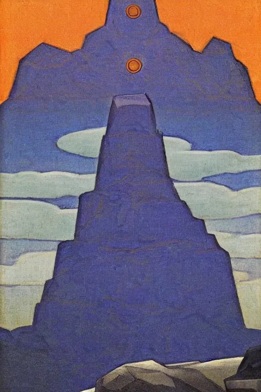 Image similar to thor, marvel, artwork by nicholas roerich,