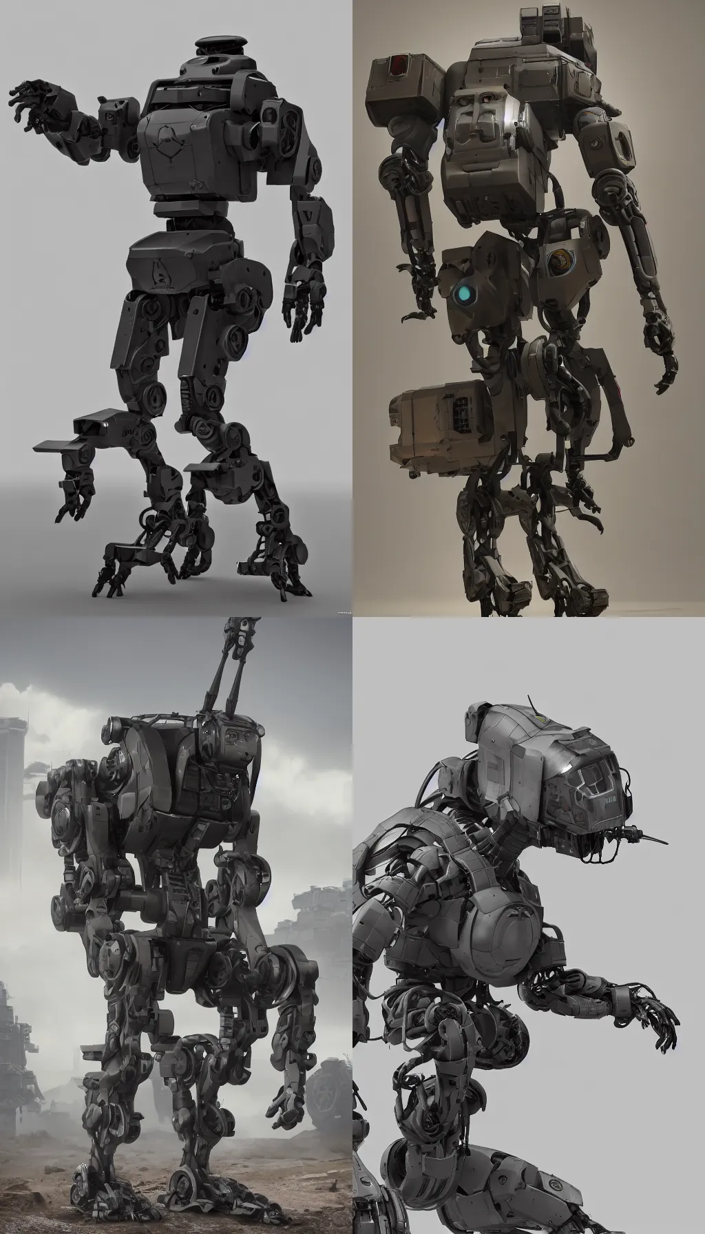 Prompt: detailed hard surface tactical military robot, bipedal, Boston Dynamics, made by Vitaly Bulgarov, ArtStation, CGSociety, concept art, cgsociety, octane render, trending on artstation, artstationHD, artstationHQ, unreal engine, 4k, 8k,