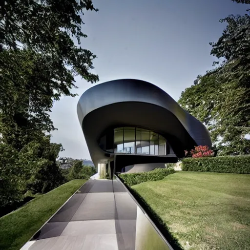 Image similar to house designed by zaha hadid