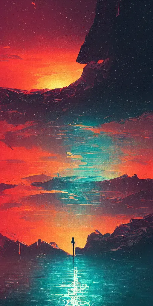 Prompt: i said, ooh, i'm drowning in the night by alena aenami