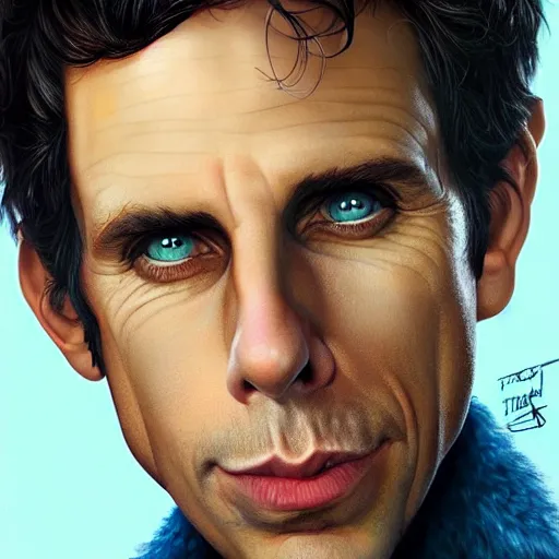 Prompt: ben stiller portrait, Pixar style, by Tristan Eaton Stanley Artgerm and Tom Bagshaw.