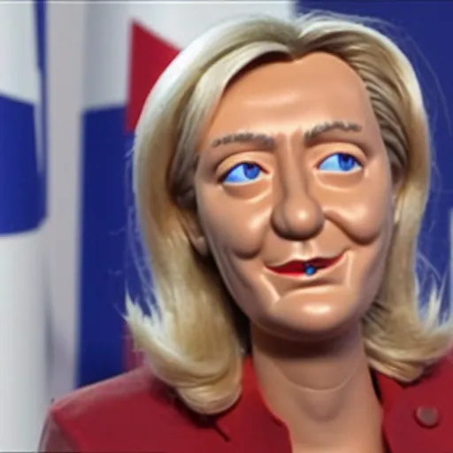 marine lepen as an aardman figure, Stable Diffusion