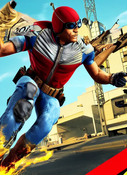 Image similar to Captain Falcon, GTA V poster, Apex