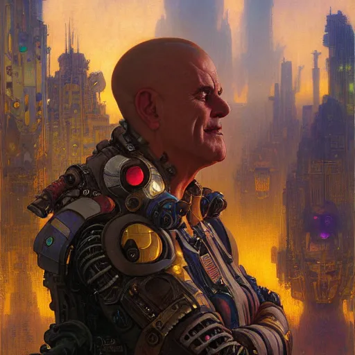 Prompt: portrait sully from monsters inc. spaceship futuristic city. shadowrun cyberpunk fantasy d & d painting by gaston bussiere craig mullins jc leyendecker gustav klimt artgerm greg rutkowski john berkey, bergey, craig mullins, ruan jia, raymond swanland, tom lovell