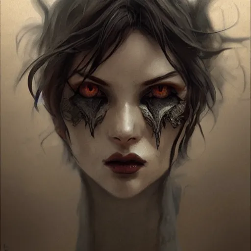 Prompt: stone texture, seven orange eyes, intricate, moody, dark, highly detailed, artstation, concept art, sharp focus, illustration, artgerm, rutkowski, mucha