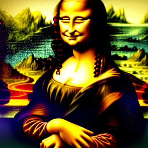 Image similar to mona lisa by lisa frank and jim lee