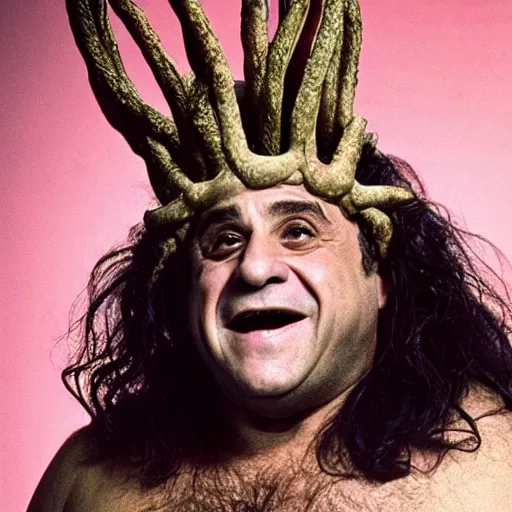 Prompt: Danny DeVito as Medusa