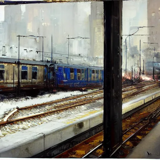 Image similar to etobicoke islington station painting by jeremy mann