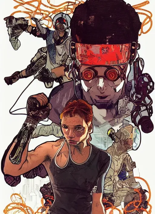 Image similar to cyberpunk olympic boxer. portrait by ashley wood and alphonse mucha and laurie greasley and josan gonzalez and james gurney. spliner cell, apex legends, rb 6 s, hl 2, d & d, cyberpunk 2 0 7 7. realistic face. character clothing. vivid color. dystopian setting.