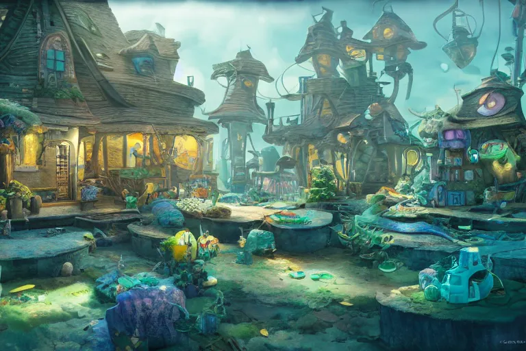 Image similar to the most amazing dream you ever had about bikini bottom squidward house area, hyper realistic, ambient lighting, concept art, intricate, hyper detailed, smooth, dynamic volumetric lighting, octane, cinematic