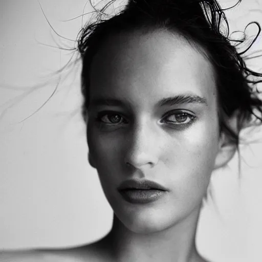 Image similar to beautiful photograph of a model taken by Peter Lindbergh