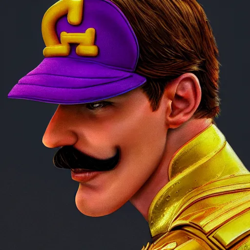 Prompt: Portrait of Max Verstappen as Waluigi, studio lighting, model, HDR, 24MP, fantasy, high detail, elegant, digital painting, natural light, vibrant, intricate, textured skin, highly detailed, artstation, sharp, focus, illustration, Anna Dittmann, Ilya Kuvshinov, Nikolay Makovsky