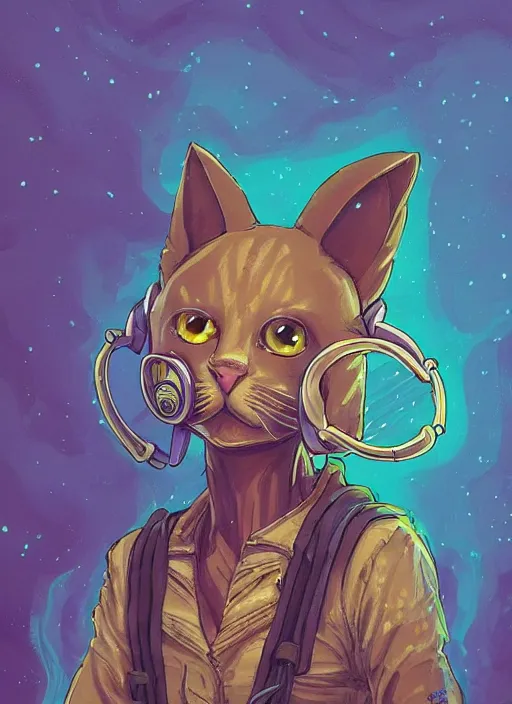 Prompt: cat seahorse fursona wearing headphones, autistic bisexual graphic designer and musician, attractive androgynous fluffy humanoid character design, sharp focus, weirdcore voidpunk digital painting by artgerm, akihiko yoshida, louis wain, simon stalenhag, wlop, noah bradley, furaffinity, pinterest, artstation hd, trending on deviantart