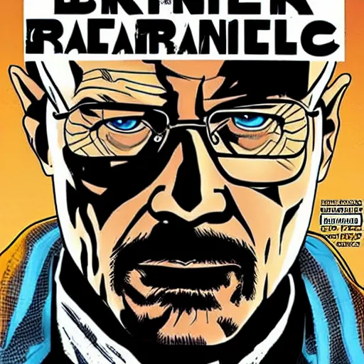 Prompt: breaking bad walter white as a marvel superhero marvel comics cover