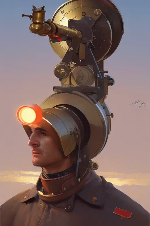 Image similar to man as human cannonball in the modern artillery cannon, realistic painting, symmetrical, highly detailed, digital painting, artstation, concept art, smooth, sharp focus, illustration, cinematic lighting, art by artgerm and greg rutkowski and alphonse mucha