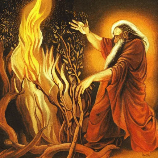 Image similar to moses and the burning bush